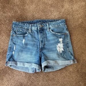 Women’s 8 Old Navy Blue Jean Shorts Distressed Cuffed